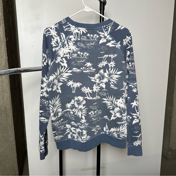 DETER sweatshirt tropical Hawaiian print pullover crewneck - Picture 2 of 3